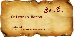 Csirszka Barna névjegykártya